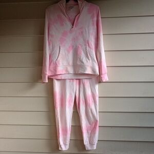 J. Crew PinK Tie-Dyed Sweatshirt& Jogger Sz (XS)‎